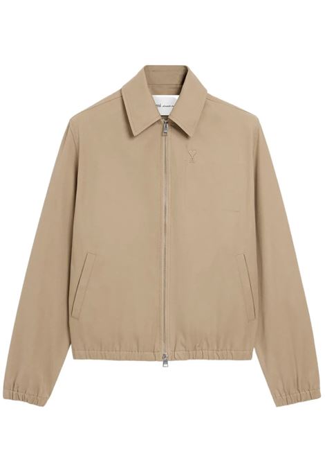 adc zipped jacket man beige AMI PARIS | HJK884.CO0132A036